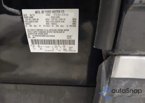 2014 Ford Explorer Xlt z USA, uszkodzony, nr VIN 1FM5K8D88EGA15502